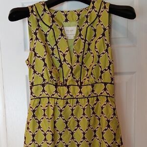 Kate Spade Lime and Black Geometric Mini Dress